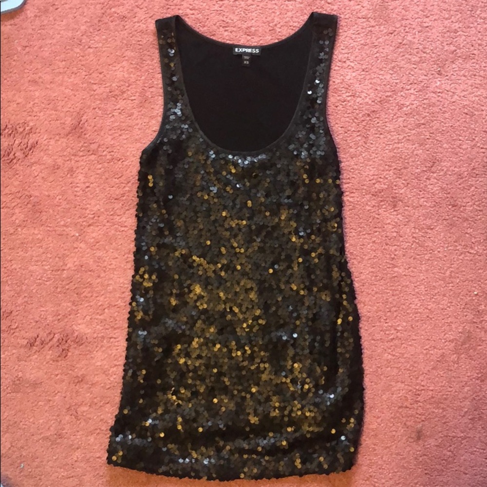 Express sequin tank top